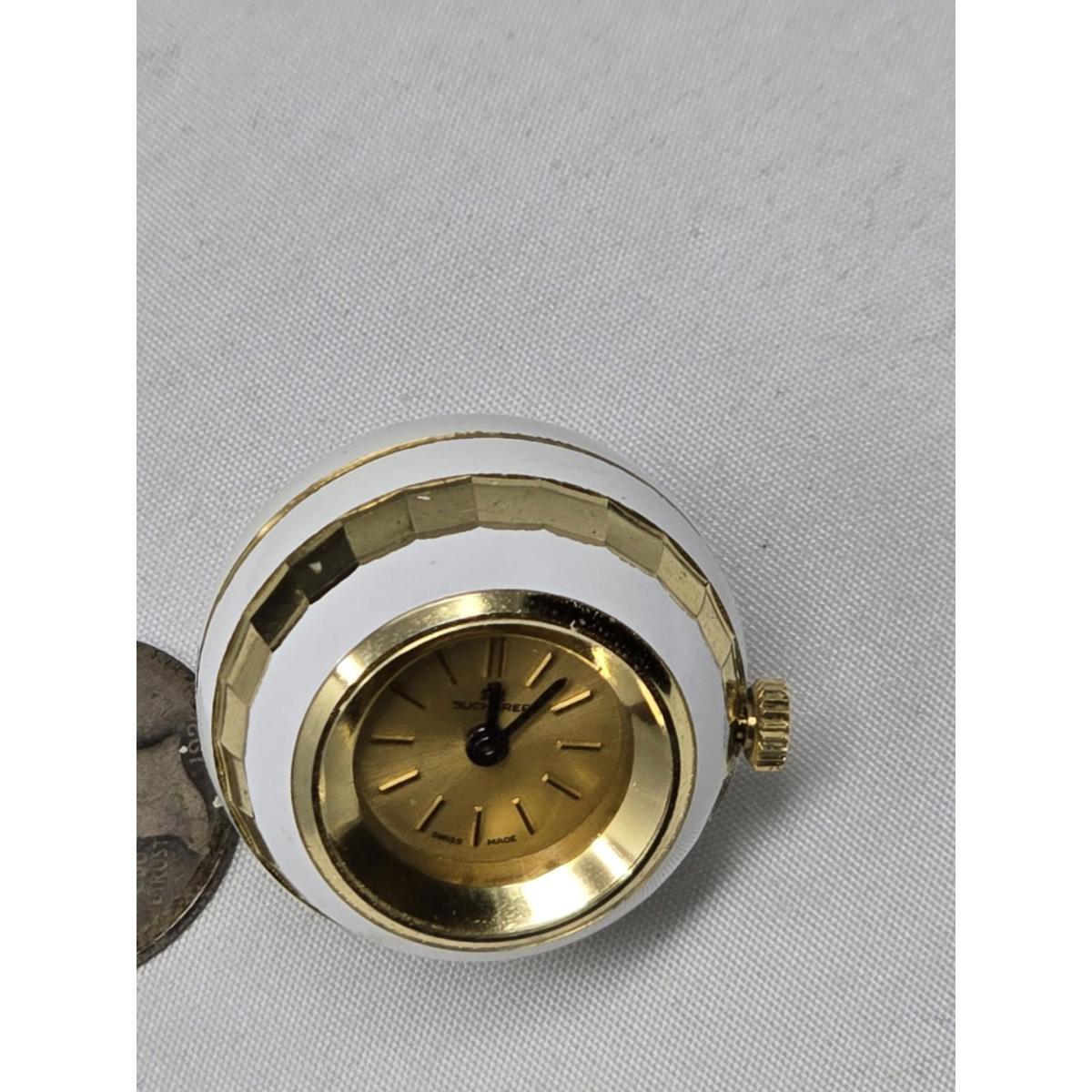 Vtg Bucherer Swiss Ball Pendant Watch  Works Enamel Detail